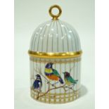 A Rosenthal bowl and cover in the form of a bird cage, painted factory marks 19.