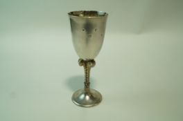 A silver goblet, commemorating the ill fated marriage of Prince Charles to Lady Diana Spencer,