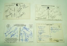 Four signed cards, South Australia v England 1986, South Africa v Australia 1997,