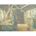 J Donald The crofters kitchen Oil on canvas Signed lower right 58cm x 76.