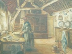 J Donald The crofters kitchen Oil on canvas Signed lower right 58cm x 76.