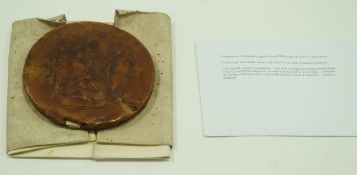 A George III Irish vellum document with wax seal,