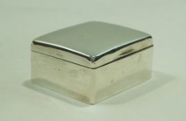 A silver cigarette box, of plain rectangular form, wooden lined, 10.