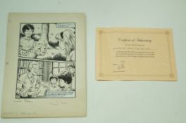 Two illustrations from Enid Blyton Chapter 1 page 4 & 5 by John Cooper together with a Certificate