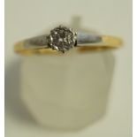 A diamond single stone ring, stamped '18ct Plat', the brilliant cut of approximately 0.