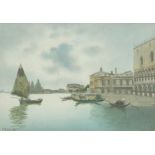 G Marini Scenes of Venice Watercolours, a pair 16cm x 22.