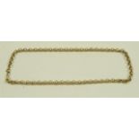 A 9 carat gold chain, of hollow round belcher links, 46 cm long, 10.