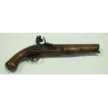 A 19th century flintlock pistol, stamped "Blissett",