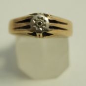 A 9ct gold and illusion set single cut diamond ring, finger size Q,