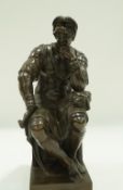 A Belgian bronze figure of Lorenzo de Medici after Michelangelo,