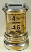 A 20th German chrome ticket/plato clock, with carry handle, 12.