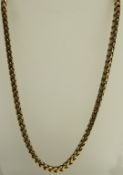 A 9 carat gold chain, of square section V shaped links, 41.