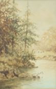 John Halford Ross River landscape Watercolours, a pair Signed lower left and right 27cm x 16.