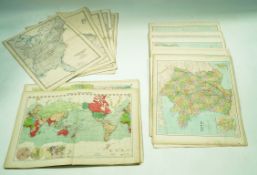 A large collection of maps from 1864 & 1866 by Keith Johnston and Philips, unframed, 70cm x 55.