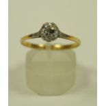 A diamond single stone ring, stamped '18ct',