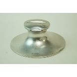 A large silver Capstan inkwell, Birmingham 1905, hinged cover recessed for a pen rest, loaded, 14.