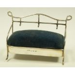 An unusual novelty silver pin cushion or hat pin stand, maker F.GH.A.