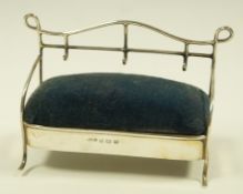 An unusual novelty silver pin cushion or hat pin stand, maker F.GH.A.