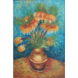 After Vincent Van Gough Flowers in a vase Oil on canvas 90cm x 59cm