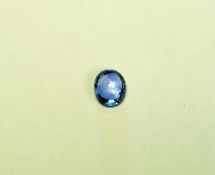 An oval cut sapphire, possibly Ceylon, approximately 1.