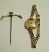 Eterna Matic, a lady's mechanical automatic wrist watch, stamped '750 18K',