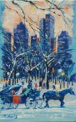 Roy Avis Central Park Oil on canvas Signed lower left 41cm x 26cm,