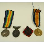 Two World War One medals awarded to PTE H Turner Monmouth Regiment,