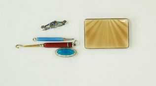 Various silver and enamel items,