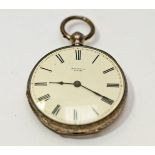 Reuantalp, Geneve, a fob watch, the engraved case stamped 'Fine Silver',