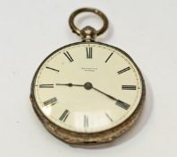 Reuantalp, Geneve, a fob watch, the engraved case stamped 'Fine Silver',