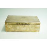 A silver rectangular cigarette box, with filled in inscription,