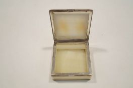 A silver mounted white marble cigarette box, by H.G.