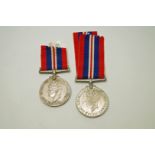 Two World War II service medals