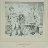 K Stewart A Washington among the anglers Pen and ink Signed and dated 1932 lower right 23.5cm x 25.