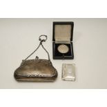 A North Somerset Agricultural Society long service medal; a silver purse; 112 g gross;