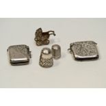 Two silver vesta cases, early 20th Century,