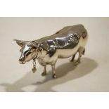 A late Victorian silver model of a Bull, Chester import marks 1900,