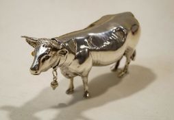 A late Victorian silver model of a Bull, Chester import marks 1900,