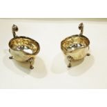 A pair of silver sauce boats, by Edward Barnard & Sons, London 1903, with gadrooned rims,