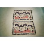 Two original Beatles tea towels