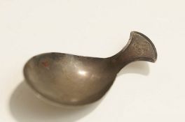 A late George III silver caddy spoon,with initial 'B', London 1802, by John Lias.