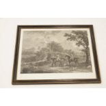 Gilpin & Barrett, figures by Bartolozzi, landscape by Morris, The Hunt engraving 43.5cm x 55cms.