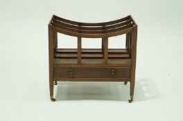 An early 20th Century mahogany Canterbury, with single drawer, 47cm high x 51cm long x 34cm wide.