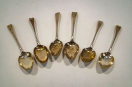 A pair of Georgian table spoons, by Godbehere, Wigful and Boult, London 1805, old English pattern,