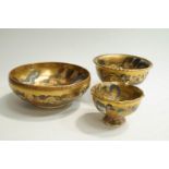 Three Japanese Satsuma bowls,