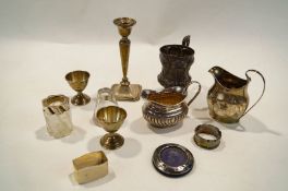 A quantity of silver items to include;