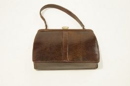 A Mappin & Webb leather crocodile effect handbag.