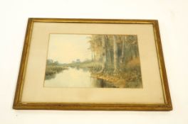 E Nevil River Scenes (A pair) Signed E Nevil 1894 Watercolour 33cm x 50cm
