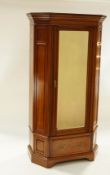An Edwardian inlaid mahogany mirrored door wardrobe,