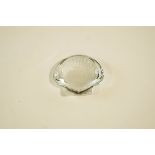 A Daum lead crystal paperweight, in the form of a clam shell,